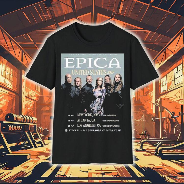 Epica 2025 US concert schedule tshirt Epica 2025 US concert schedule tshirt