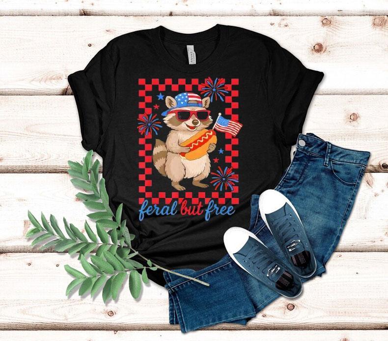 Wild And Proud July Fourth Raccoon Tshirt Wild And Proud July Fourth Raccoon Tshirt