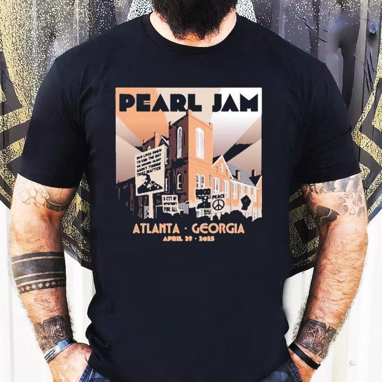 Pearl Jam 2025 tour stop in Atlanta featuring dark matter theme t-shirt Pearl Jam 2025 tour stop in Atlanta featuring dark matter theme t-shirt