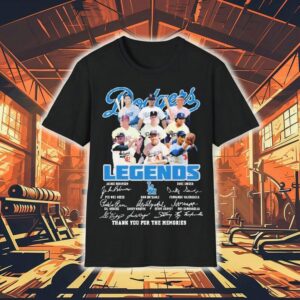 Dodgers iconic players memorial tribute signature t-shirt