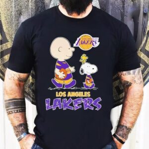 Los Angeles Lakers Inspired Peanuts Comic Design Featuring Snoopy And Charlie Brown T-shirt