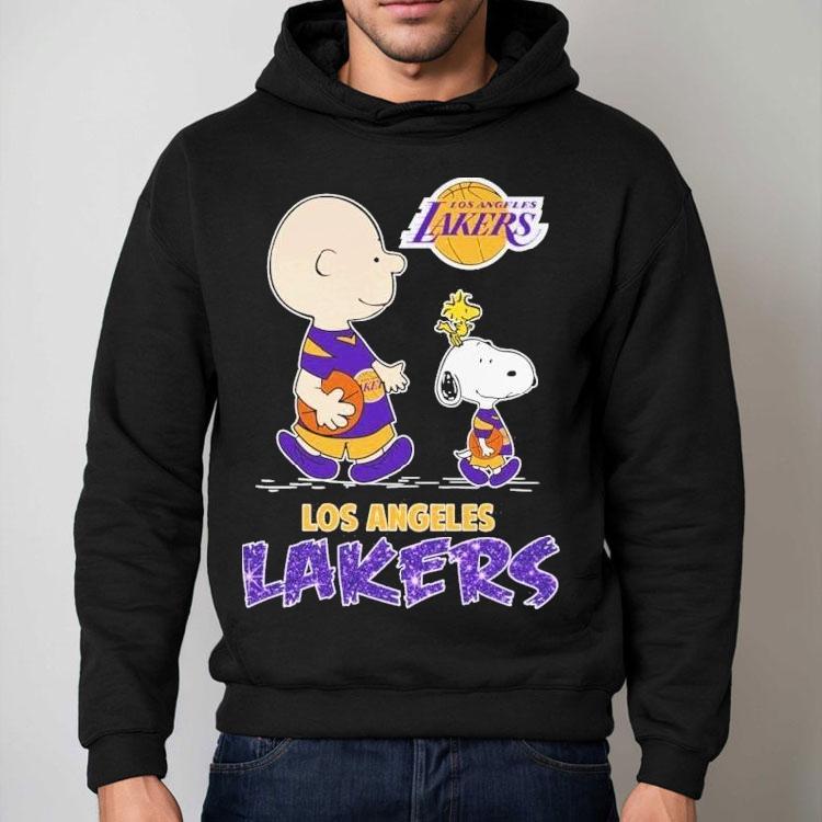 Los Angeles Lakers Inspired Peanuts Comic Design Featuring Snoopy And Charlie Brown T-shirt Los Angeles Lakers Inspired Peanuts Comic Design Featuring Snoopy And Charlie Brown T-shirt