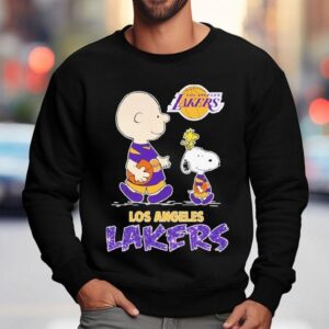 Los Angeles Lakers Inspired Peanuts Comic Design Featuring Snoopy And Charlie Brown T-shirt 3 Los Angeles Lakers Inspired Peanuts Comic Design Featuring Snoopy And Charlie Brown Sweatshirt