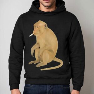 Playful Primate Puffing On A Cigarette Graphic T Hoodie