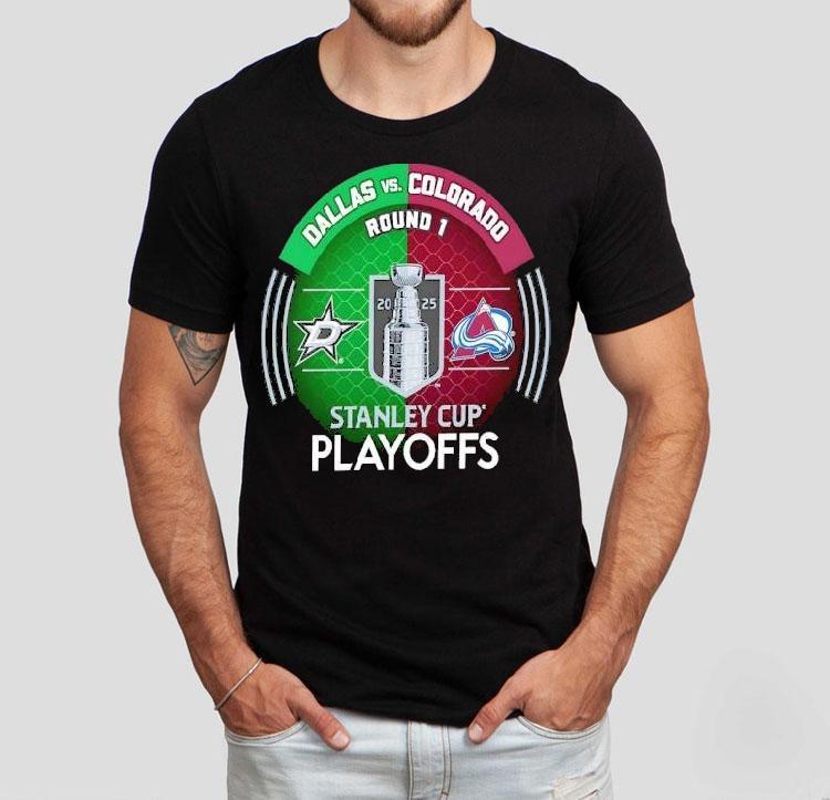 Exciting 2025 NHL playoff showdown between Dallas and Colorado t-shirt Exciting 2025 NHL playoff showdown between Dallas and Colorado t-shirt