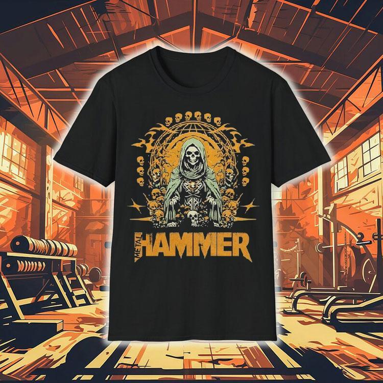 Grim reaper skull globe design metal hammer tshirt Grim reaper skull globe design metal hammer tshirt