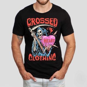 Grim Reaper With Crossed Heart Design Tshirt