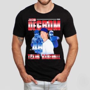 Texas Rangers Jacob Degrom 48 Baseball Tshirt Texas Rangers Jacob Degrom 48 Baseball Tshirt