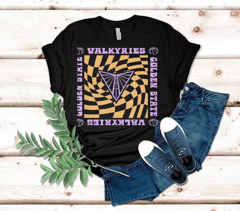 Vintage inspired wave pattern design for Golden State Valkyries t-shirt Vintage inspired wave pattern design for Golden State Valkyries t-shirt