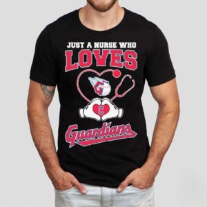 Cleveland Guardians superfan nurse shows team spirit with heart hands t-shirt
