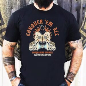 Dominate the gym from day one with this powerful barbell tshirt