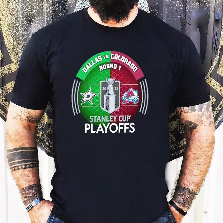 Exciting 2025 NHL playoff showdown between Dallas and Colorado t-shirt Exciting 2025 NHL playoff showdown between Dallas and Colorado t-shirt