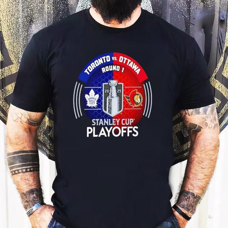 Exciting 2025 playoff showdown between Maple Leafs and Senators t-shirt Exciting 2025 playoff showdown between Maple Leafs and Senators t-shirt