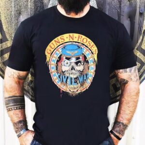 Guns N Roses iconic skull design battle themed t-shirt