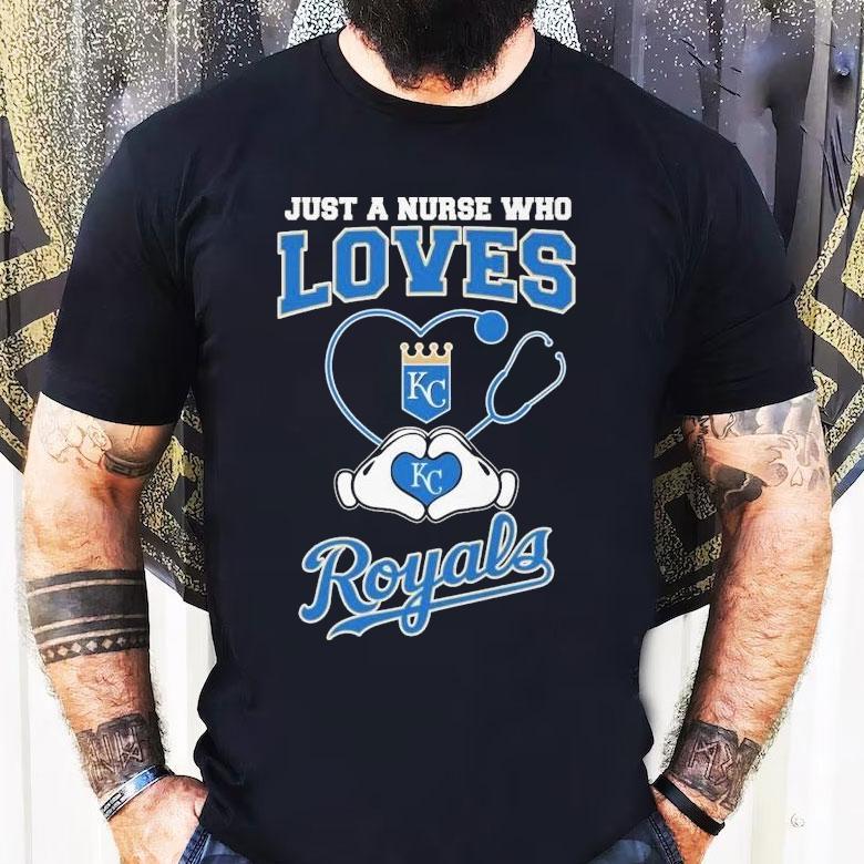 Royals fan nurse shows team spirit with heart hands t-shirt Royals fan nurse shows team spirit with heart hands t-shirt