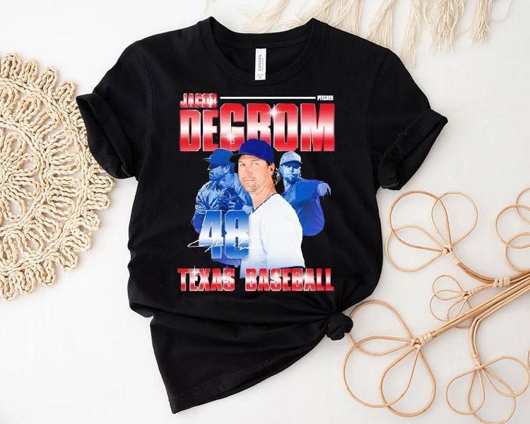 Texas Rangers Jacob Degrom 48 Baseball Tshirt Texas Rangers Jacob Degrom 48 Baseball Tshirt