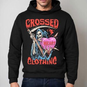 Grim Reaper With Crossed Heart Design Tshirt 2 Grim Reaper With Crossed Heart Design T Hoodie