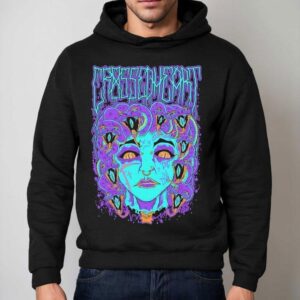 Mythical Medusa Design With Crossed Heart Detail T Hoodie