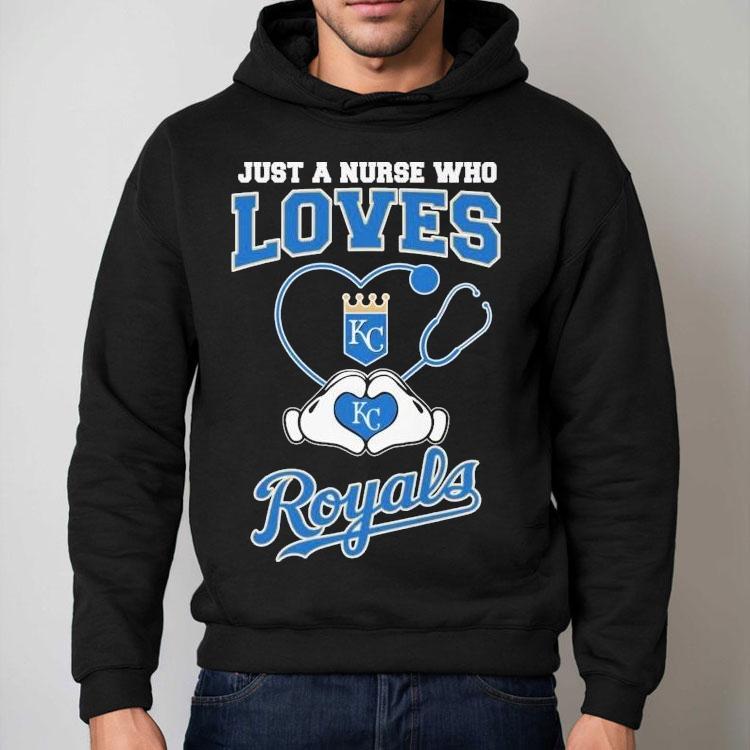 Royals fan nurse shows team spirit with heart hands t-shirt Royals fan nurse shows team spirit with heart hands t-shirt