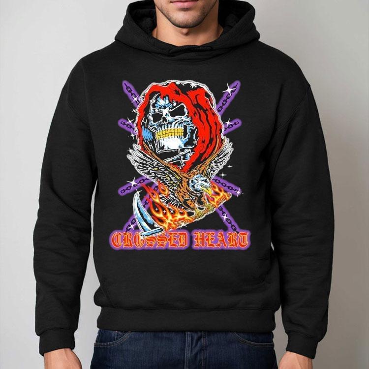 Ruthless design with crossed heart motif tshirt Ruthless design with crossed heart motif tshirt