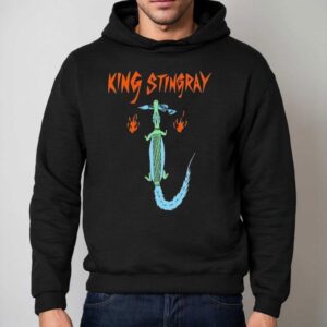 Stylish Black Crocodile Print King Stingray Hoodie