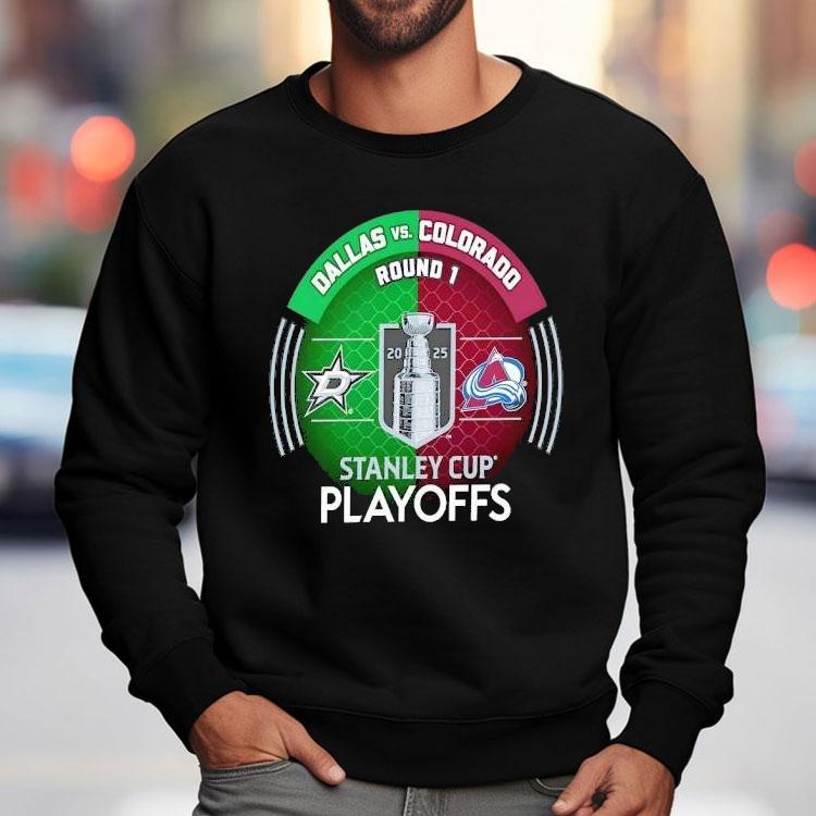 Exciting 2025 NHL playoff showdown between Dallas and Colorado t-shirt Exciting 2025 NHL playoff showdown between Dallas and Colorado t-shirt