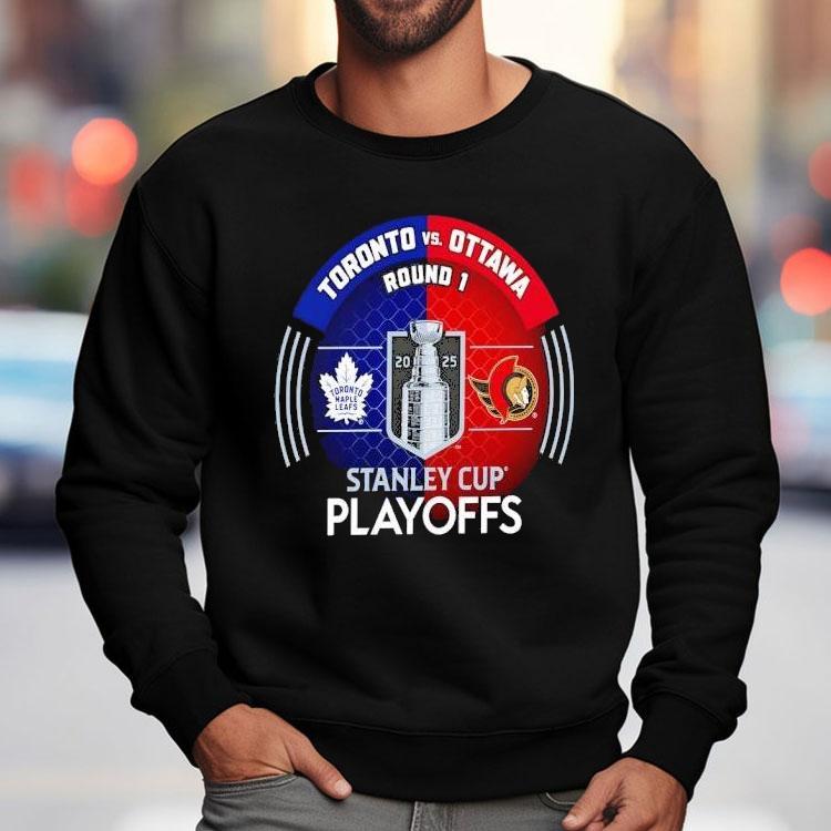Exciting 2025 playoff showdown between Maple Leafs and Senators t-shirt Exciting 2025 playoff showdown between Maple Leafs and Senators t-shirt