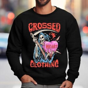 Grim Reaper With Crossed Heart Design Tshirt 3 Grim Reaper With Crossed Heart Design T Sweatshirt