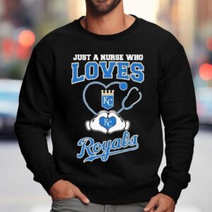 Royals fan nurse shows team spirit with heart hands t-shirt 3 Royals Fan Nurse Shows Team Spirit With Heart Hands Sweatshirt