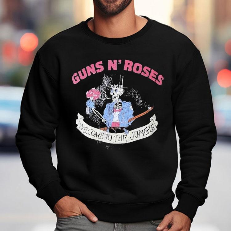 Skeleton rock vibes with Guns N Roses jungle tee t-shirt Skeleton rock vibes with Guns N Roses jungle tee t-shirt