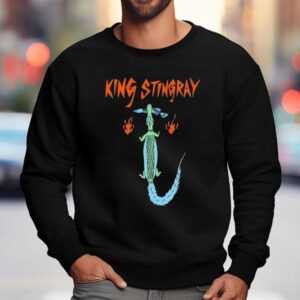 Stylish Black Crocodile Print King Stingray Sweatshirt