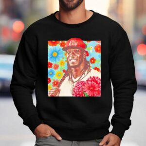 Stylish Elly De La Cruz Floral Pocket Design T Sweatshirt