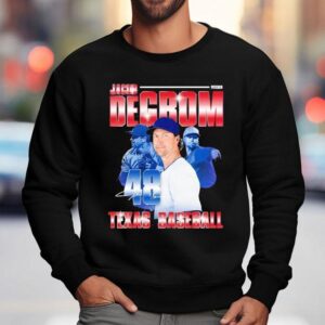 Texas Rangers Jacob Degrom 48 Baseball Tshirt 3 Texas Rangers Jacob Degrom Baseball T Sweatshirt