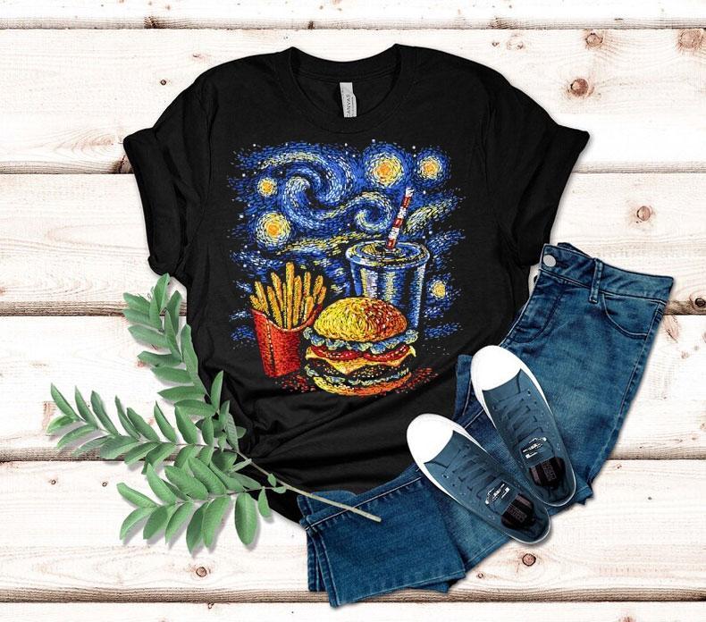 A Fast Food Meal Style Of Van Gogh’s Starry Night Shirt A Fast Food Meal Style Of Van Gogh’s Starry Night Shirt