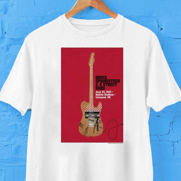 Bruce Springsn June 04 07 2025 Liverpool, Uk Guitar Shirt Bruce Springsn June 04 07 2025 Liverpool, Uk Guitar Shirt
