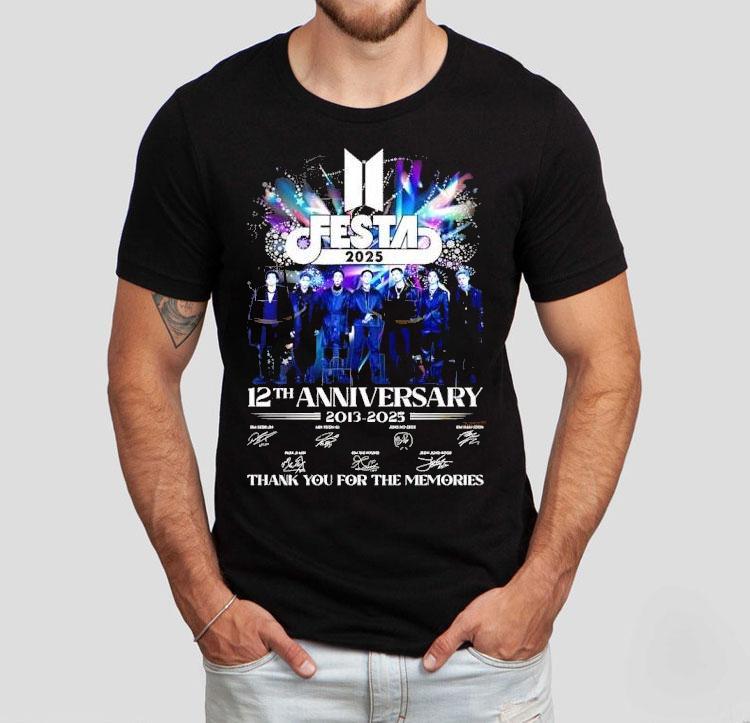 Bts Festa 2025 12th Anniversary 2013-2025 Signature Thank You For The Memories Shirt Bts Festa 2025 12th Anniversary 2013-2025 Signature Thank You For The Memories Shirt