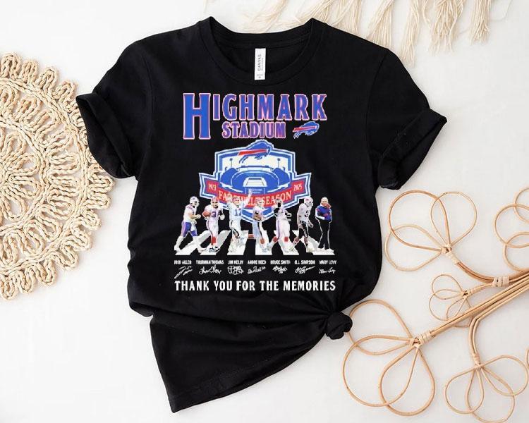 Buffalo Bills High Mark Stadium Farewell Tour 1973 2025 Thank You For The Memories Road Abbey Signatures Shirt Buffalo Bills High Mark Stadium Farewell Tour 1973 2025 Thank You For The Memories Road Abbey Signatures Shirt