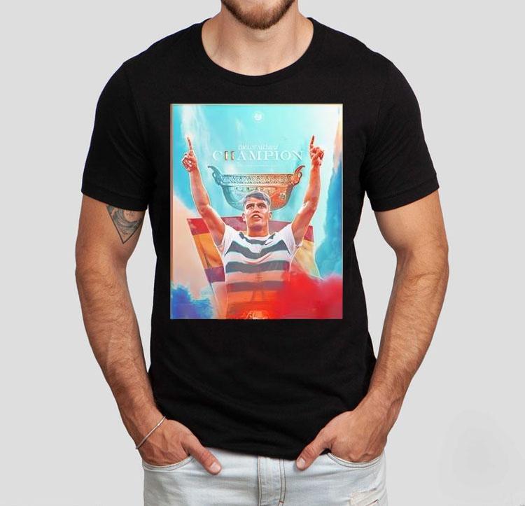 Carlos Alcaraz Prince Of Clay Celebrates The Champions Roland Garros 2025 Champion Shirt Carlos Alcaraz Prince Of Clay Celebrates The Champions Roland Garros 2025 Champion Shirt