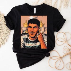 Carlos Alcaraz Wins 5 Slam Finals 5 Slam Titles Roland Garros Champion 2025 Trophy Shirt Carlos Alcaraz Wins 5 Slam Finals 5 Slam Titles Roland Garros Champion 2025 Trophy Shirt