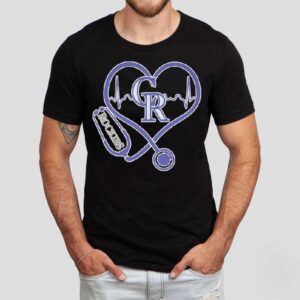 Colorado Rockies Caring Hearts Nurse Stethoscope Heartbeat Shirt Colorado Rockies Caring Hearts Nurse Stethoscope Heartbeat Shirt