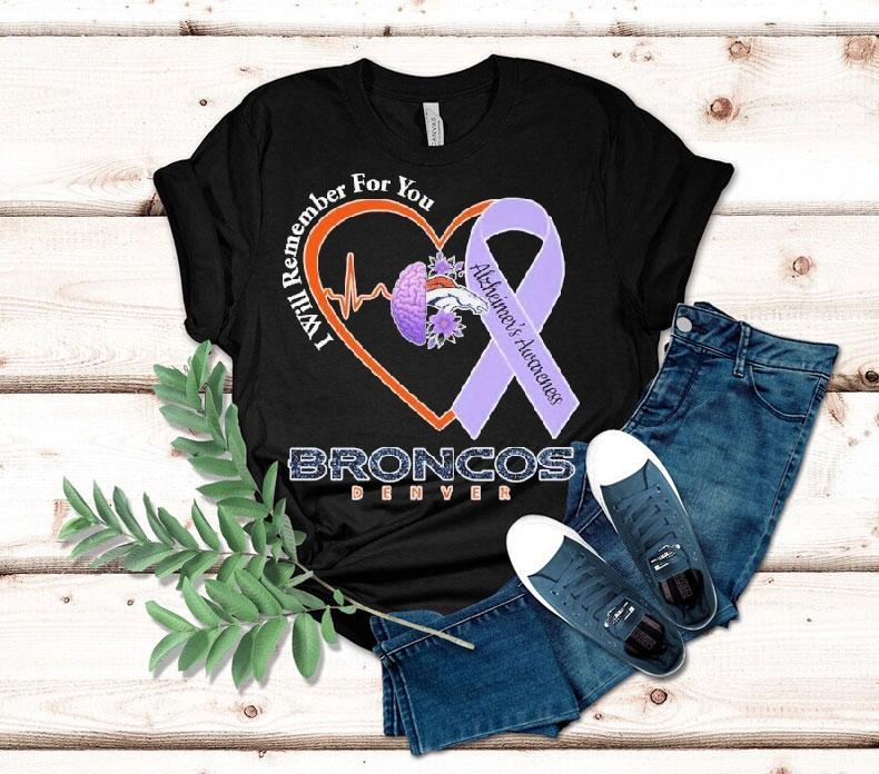 Denver Broncos I Will Remember For You Alzheimer’s Awareness Heartbeat Brain Shirt Denver Broncos I Will Remember For You Alzheimer’s Awareness Heartbeat Brain Shirt