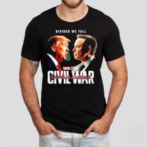 Divided We Fall Marvel Studios Civil War Trump Vs Elon Shirt