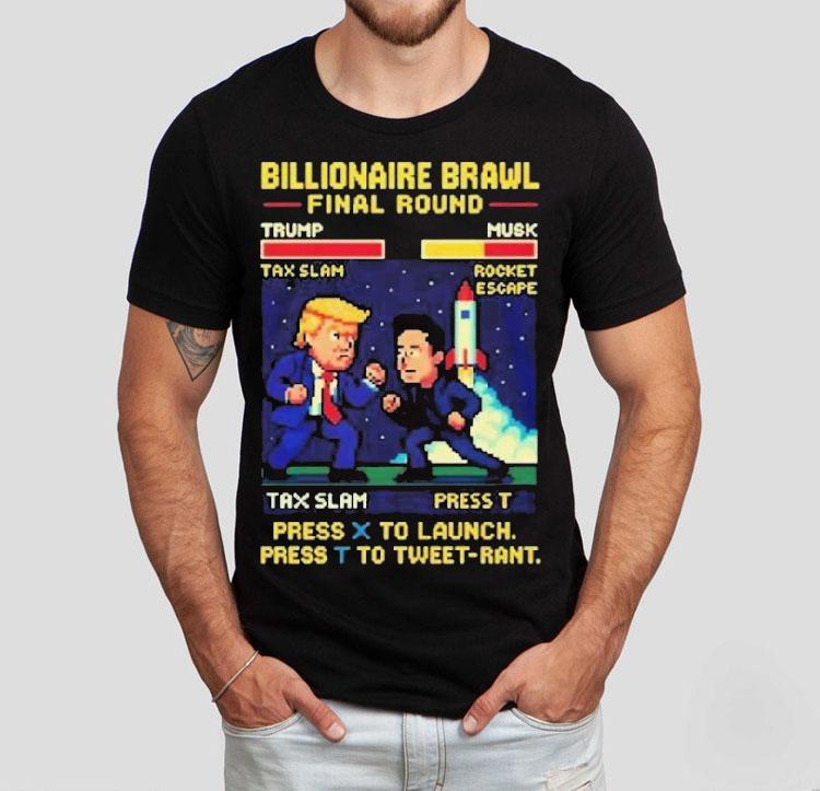 Elon Musk Vs Donald Trump Billionaire Brawl Final Round Cartoon Shirt Elon Musk Vs Donald Trump Billionaire Brawl Final Round Cartoon Shirt