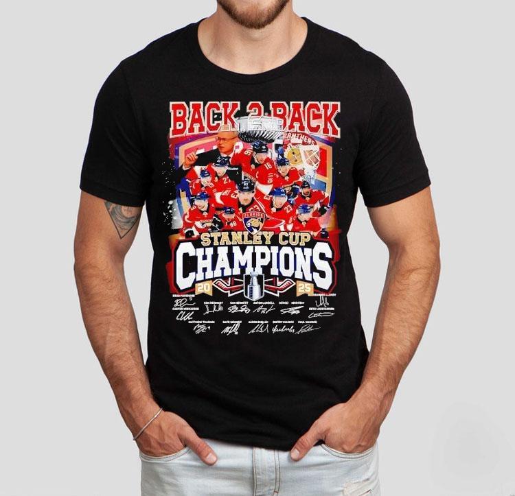 Florida Panthers Back 2 Back Champions Stanley Cup 2025 Signatures Shirt Florida Panthers Back 2 Back Champions Stanley Cup 2025 Signatures Shirt