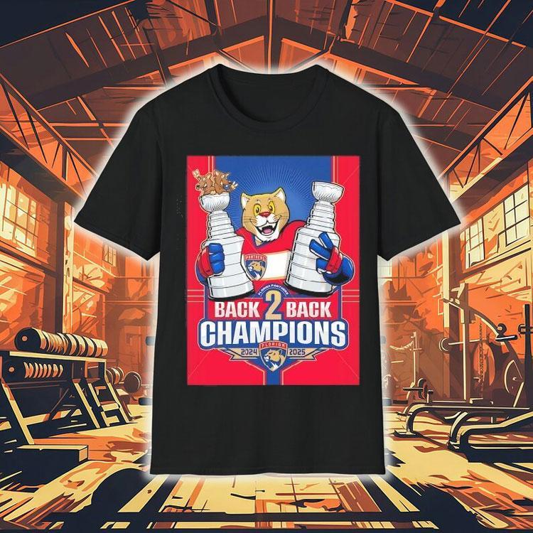 Florida Panthers Mascot Back 2 Back Stanley Cup Champions 2025 Shirt Florida Panthers Mascot Back 2 Back Stanley Cup Champions 2025 Shirt