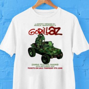 Gorillaz A Journey Through The Musical Adventures 20 Sept 2025 Zamna Festival Madrid Event Shirt