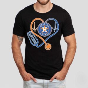 Houston Astros Caring Hearts Nurse Stethoscope Shirt Houston Astros Caring Hearts Nurse Stethoscope Shirt