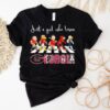 Just A Girl Who Loves Georgia Bulldogs Falcons Braves Atlanta Hawks Dream Mascots Walking Across Shirt