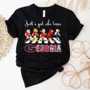 Just A Girl Who Loves Georgia Bulldogs Falcons Braves Atlanta Hawks Dream Mascots Walking Across Shirt
