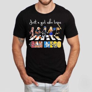 Just A Girl Who Loves San Diego Sports Team Mascot Walking Across Shirt Just A Girl Who Loves San Diego Sports Team Mascot Walking Across Shirt